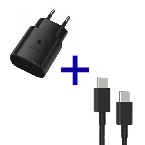 شارژر، کابل شارژ و آداپتور فست شارژ سامسونگ نوت 20 اصلی 25 وات Samsung Galaxy Note 20 fast Charger and Cable 25w