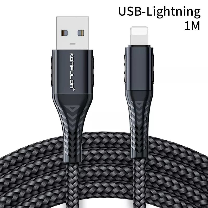 Kanfulon-DC33 کابل شارژ USB به لایتنینگ اصلی مدل Konfulon DC33 - Image 1